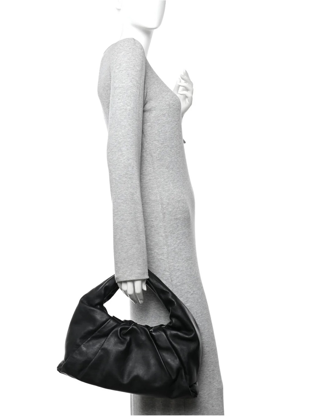 Cobo made in Spain Slouchy Leather Black Leather Shoulder Bag
